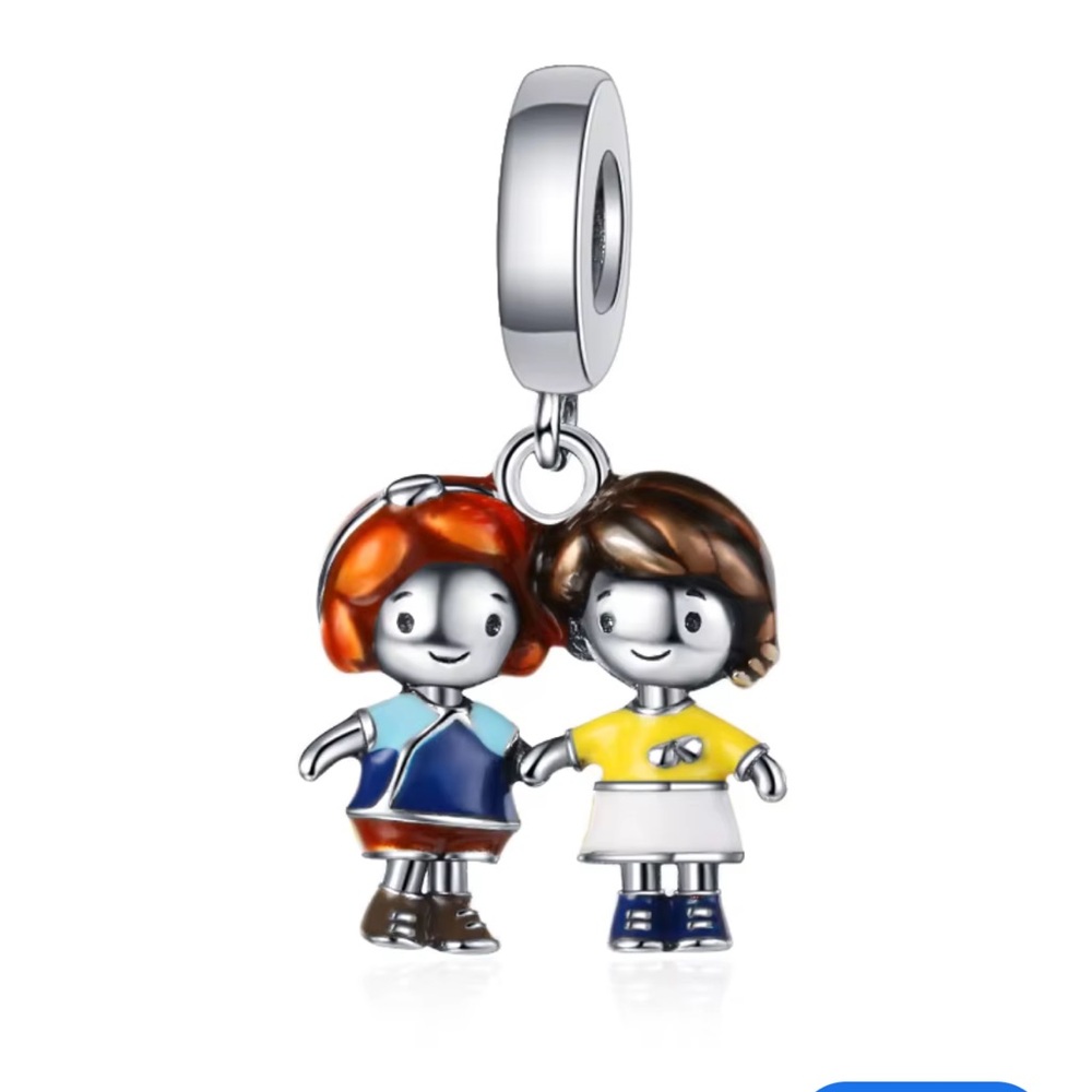 925 Sisters Bracelet Charm-NEW